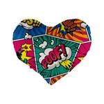 Comic Colorful Seamless Pattern Standard 16  Premium Flano Heart Shape Cushions Back