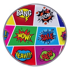 Pop Art Comic Vector Speech Cartoon Bubbles Popart Style With Humor Text Boom Bang Bubbling Expressi Wireless Fast Charger(White)