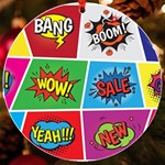 Pop Art Comic Vector Speech Cartoon Bubbles Popart Style With Humor Text Boom Bang Bubbling Expressi UV Print Acrylic Ornament Round Front