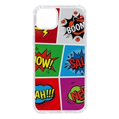 Pop Art Comic Vector Speech Cartoon Bubbles Popart Style With Humor Text Boom Bang Bubbling Expressi Iphone 14 Plus Tpu Uv Print Case by Bedest