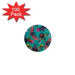 Vintage Colorful Insects Seamless Pattern 1  Mini Magnets (100 Pack)  by Bedest