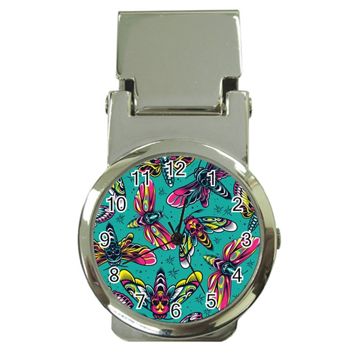 Vintage Colorful Insects Seamless Pattern Money Clip Watches