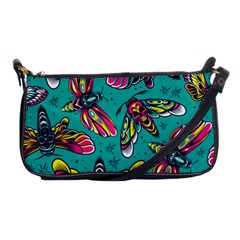 Vintage Colorful Insects Seamless Pattern Shoulder Clutch Bag by Bedest