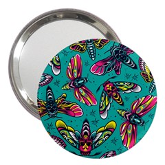 Vintage Colorful Insects Seamless Pattern 3  Handbag Mirrors by Bedest