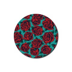 Vintage Floral Colorful Seamless Pattern Rubber Coaster (round) by Bedest