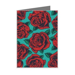 Vintage Floral Colorful Seamless Pattern Mini Greeting Card by Bedest