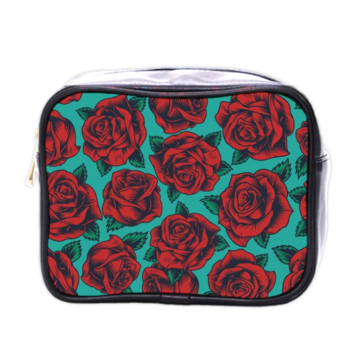 Vintage Floral Colorful Seamless Pattern Mini Toiletries Bag (One Side)