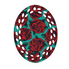 Vintage Floral Colorful Seamless Pattern Oval Filigree Ornament (two Sides) by Bedest