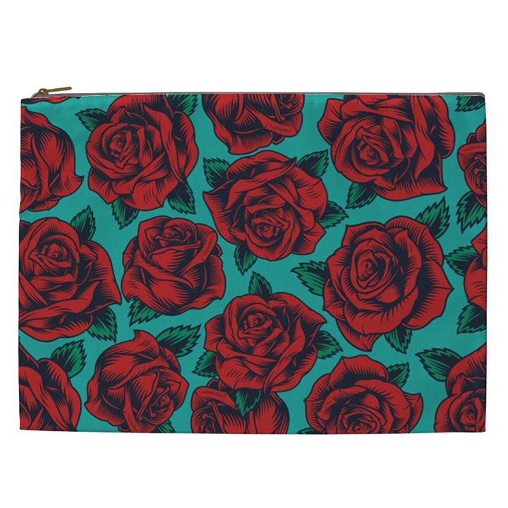 Vintage Floral Colorful Seamless Pattern Cosmetic Bag (XXL)