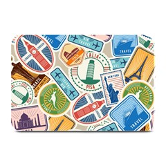 Travel Pattern Immigration Stamps Stickers With Historical Cultural Objects Travelling Visa Immigran Plate Mats by Bedest