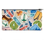 Travel Pattern Immigration Stamps Stickers With Historical Cultural Objects Travelling Visa Immigran Pencil Case Back