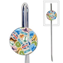 Travel Pattern Immigration Stamps Stickers With Historical Cultural Objects Travelling Visa Immigran Book Mark by Bedest