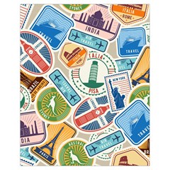 Travel Pattern Immigration Stamps Stickers With Historical Cultural Objects Travelling Visa Immigran Drawstring Bag (small) by Bedest