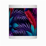 Background With Violet Blue Tropical Leaves White Mug Center