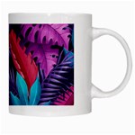 Background With Violet Blue Tropical Leaves White Mug Right