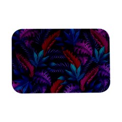 Background With Violet Blue Tropical Leaves Open Lid Metal Box (silver)  