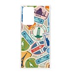 Travel Pattern Immigration Stamps Stickers With Historical Cultural Objects Travelling Visa Immigran Samsung Galaxy Note 20 Ultra TPU UV Case Front