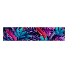 Background With Violet Blue Tropical Leaves Velvet Scrunchie by Bedest