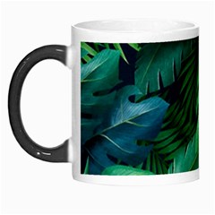 Tropical Green Leaves Background Morph Mug by Bedest