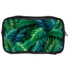 Tropical Green Leaves Background Toiletries Bag (two Sides) by Bedest