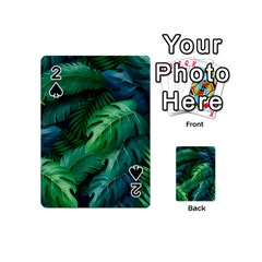 Tropical Green Leaves Background Playing Cards 54 Designs (mini) by Bedest