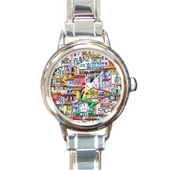 Menton Old Town France Round Italian Charm Watch by Bedest