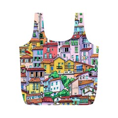 Menton Old Town France Full Print Recycle Bag (m) by Bedest