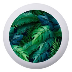 Tropical Green Leaves Background Dento Box With Mirror