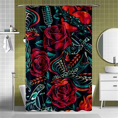 Vintage Flash Tattoos Designs Seamless Pattern Shower Curtain 48  X 72  (small)  by Bedest