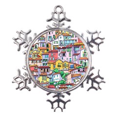 Menton Old Town France Metal Large Snowflake Ornament