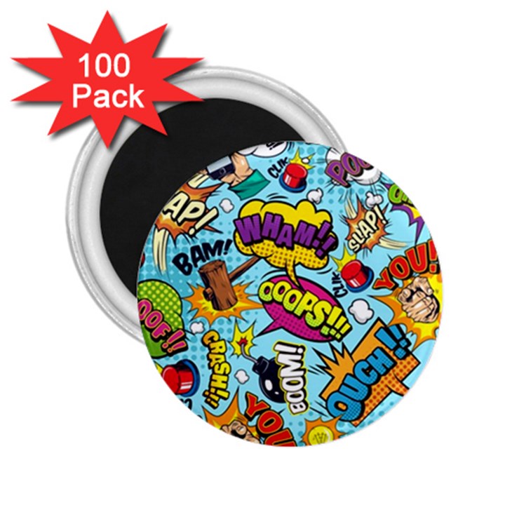 Comic Elements Colorful Seamless Pattern 2.25  Magnets (100 pack) 