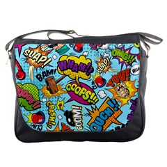 Comic Elements Colorful Seamless Pattern Messenger Bag by Bedest