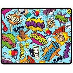 Comic Elements Colorful Seamless Pattern Two Sides Fleece Blanket (medium) by Bedest