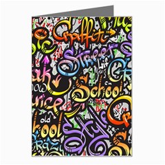 Graffiti Word Seamless Pattern Greeting Card by Bedest