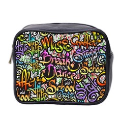 Graffiti Word Seamless Pattern Mini Toiletries Bag (two Sides) by Bedest