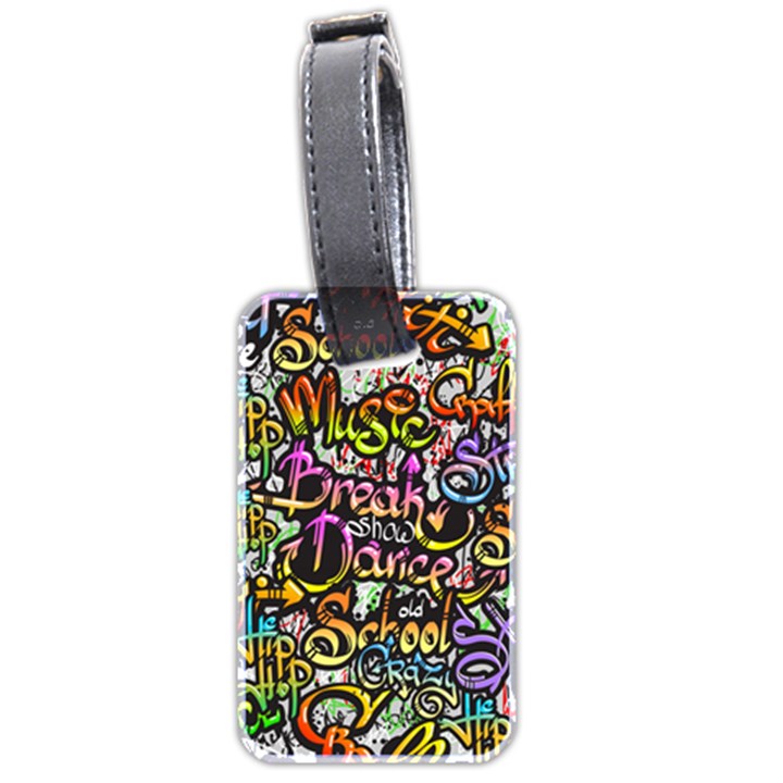 Graffiti Word Seamless Pattern Luggage Tag (two sides)