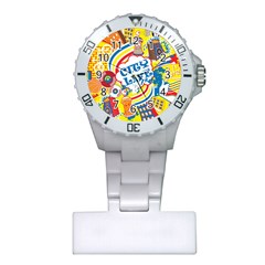 Colorful City Life Horizontal Seamless Pattern Urban City Plastic Nurses Watch