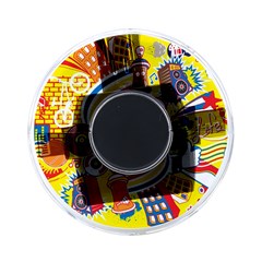 Colorful City Life Horizontal Seamless Pattern Urban City On-the-go Memory Card Reader