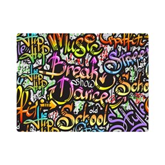 Graffiti Word Seamless Pattern Premium Plush Fleece Blanket (mini) by Bedest