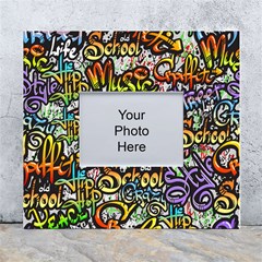 Graffiti Word Seamless Pattern White Wall Photo Frame 5  X 7  by Bedest