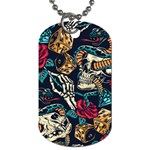 Vintage Art Tattoos Colorful Seamless Pattern Dog Tag (Two Sides) Back