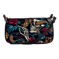 Vintage Art Tattoos Colorful Seamless Pattern Shoulder Clutch Bag by Bedest