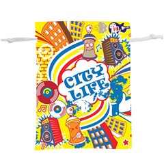 Colorful City Life Horizontal Seamless Pattern Urban City Lightweight Drawstring Pouch (xl) by Bedest