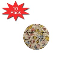 Seamless Pattern With Flower Bird 1  Mini Magnet (10 Pack)  by Bedest