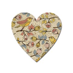 Seamless Pattern With Flower Bird Heart Magnet by Bedest