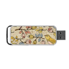 Seamless Pattern With Flower Bird Portable Usb Flash (two Sides) by Bedest