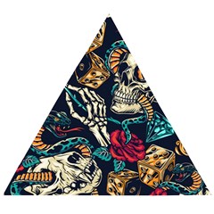 Vintage Art Tattoos Colorful Seamless Pattern Wooden Puzzle Triangle by Bedest