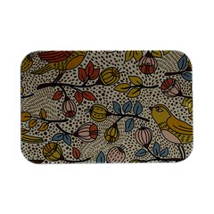 Seamless Pattern With Flower Bird Open Lid Metal Box (silver)  