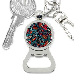 Vintage Tattoos Colorful Seamless Pattern Bottle Opener Key Chain by Bedest