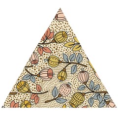 Seamless Pattern With Flower Bird Wooden Puzzle Triangle by Bedest